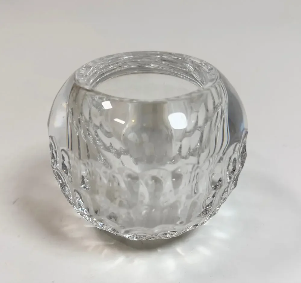 Vintage Orrefors Crystal Thumbprint Votive Tealight Candle Holder